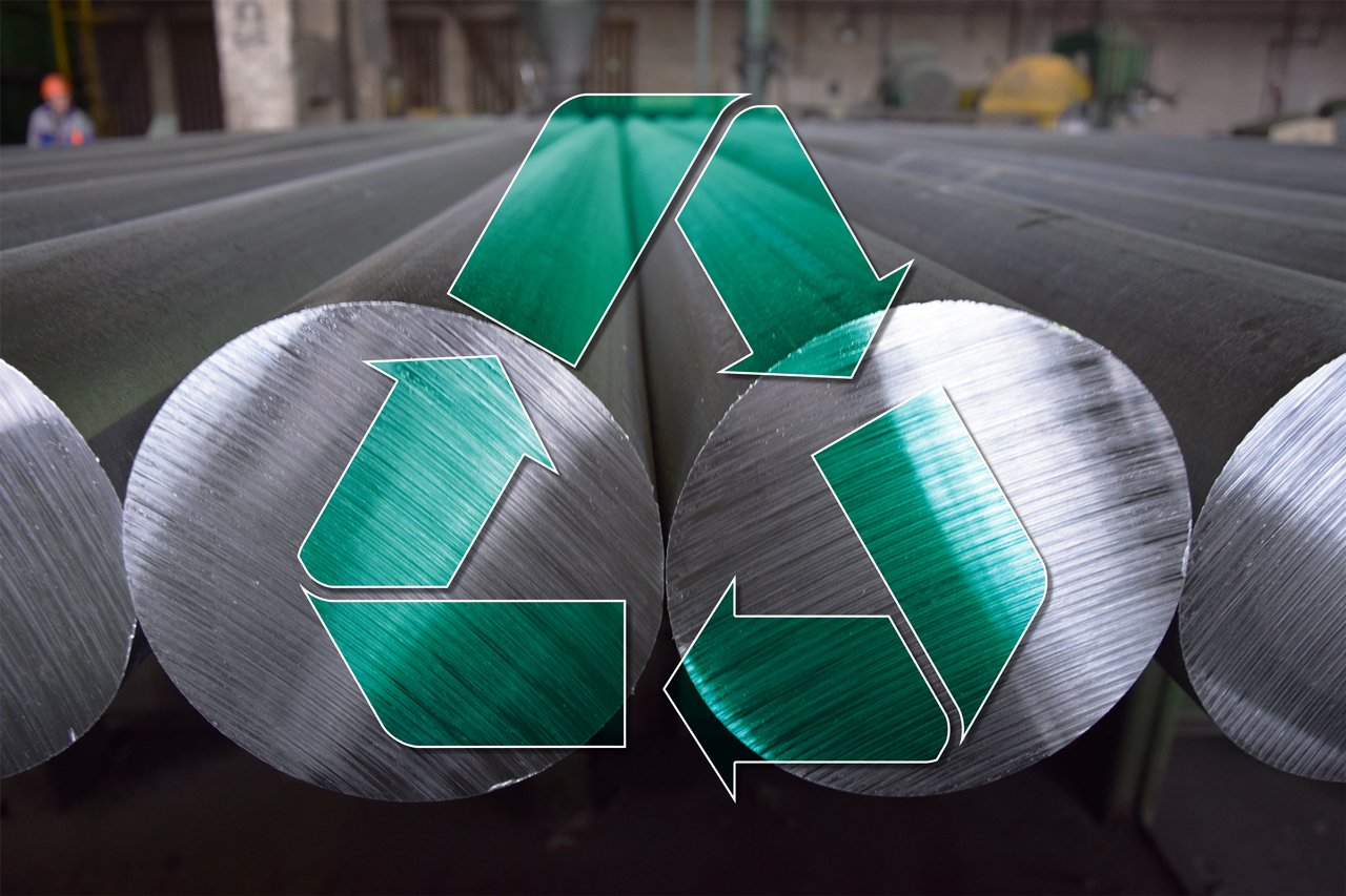 Grafik mit einem Kreislauf, der die Nachhaltigkeit von Aluminium zeigt